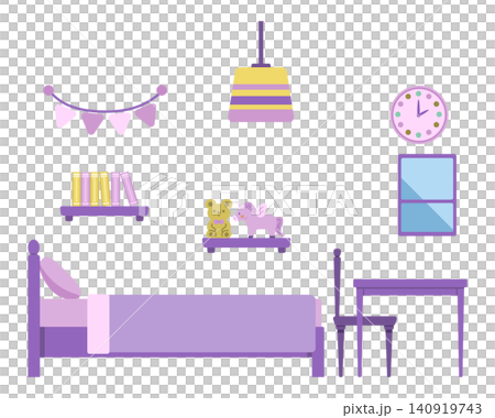 Illustration of a flat children's room Illustration of a flat children's room 140919743
