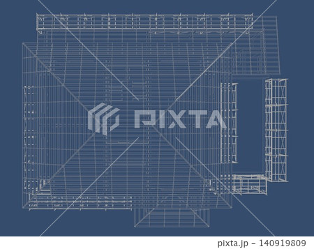 3D illustration of building and construction 140919809