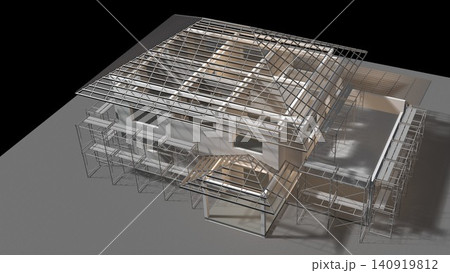 3D illustration of building and construction 140919812