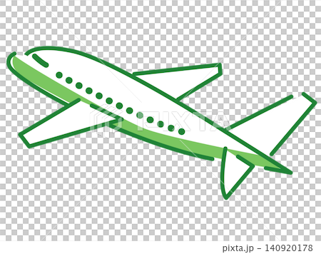 おしゃれなフラットデザインの飛行機／ベクターイラスト素材 140920178