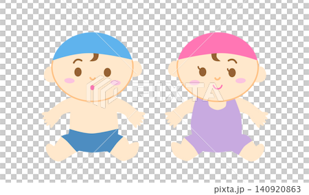 水着を着た赤ちゃんのセット 140920863
