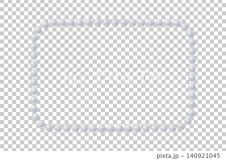 Rectangular frame with silver beads 140921045