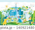 雲がもくもくの風吹く街 140921480