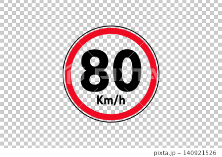 80 Kilometers Per Speed Limit Road Sign Illustration With Red Circle Border, Speed Limit Traffic Sign 80 Kilometers Per Speed Limit Road Sign Illustration With Red Circle Border, Speed Limit Traffic Sign 140921526