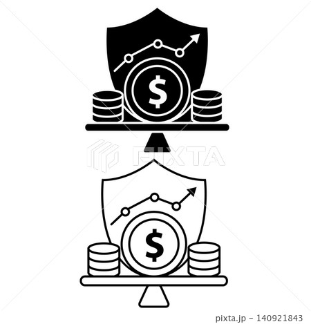 Monetary Stability icon. Financial stability and protection sign. flat style. Monetary Stability icon. Financial stability and protection sign. flat style. 140921843