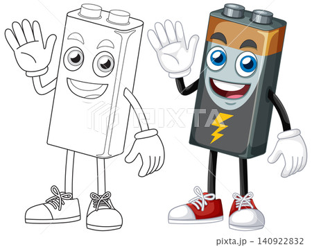 Energetic Battery Character Illustration Energetic Battery Character Illustration 140922832