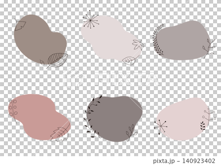 A set of hand-drawn style plants and wavy frames. A set of hand-drawn style plants and wavy frames. 140923402