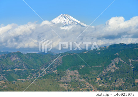 伊豆半島 ミソウ台へ向かうバリエーションルートより望む富士山 伊豆半島 ミソウ台へ向かうバリエーションルートより望む富士山 140923975