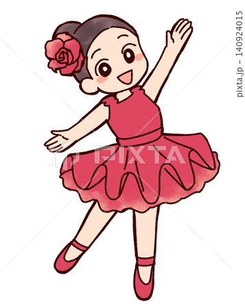 バレエを踊る女の子のイラスト 140924015