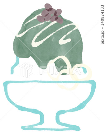 トッピングがついたかき氷抹茶アナログ 140924133