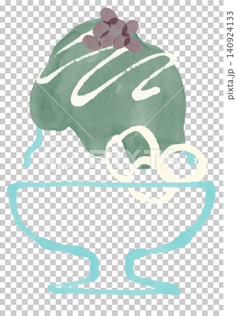 Shaved ice with toppings - matcha (analog) Shaved ice with toppings - matcha (analog) 140924133