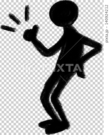 Hand-painted human silhouette pictogram, full body, thumbs-up pose 2 Hand-painted human silhouette pictogram, full body, thumbs-up pose 2 140924212
