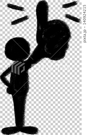 Hand-painted human silhouette pictograms, full body, 5 thumbs-up poses. Hand-painted human silhouette pictograms, full body, 5 thumbs-up poses. 140924215