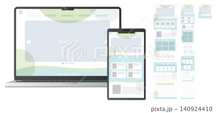 WebサイトデザインのワイヤーフレームとUIテンプレートセット 医療・介護・企業向け WebサイトデザインのワイヤーフレームとUIテンプレートセット 医療・介護・企業向け 140924410