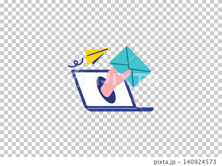 Image illustrating the sending of an email. Image illustrating the sending of an email. 140924573