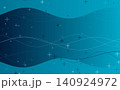 青いグラデーションと流れる曲線が特徴的なテクノロジーをイメージした抽象的なデジタル背景 140924972