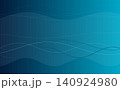 青いグラデーションと波形ラインが重なるテクノロジーを象徴する抽象的な背景デザイン 140924980