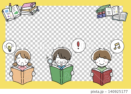 Children enjoying reading (frame) Children enjoying reading (frame) 140925177