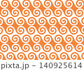 渦巻き　パターン　唐草模様　背景　オレンジ 140925614