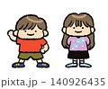 シンプルな子ども（男の子と女の子）のイラスト 140926435