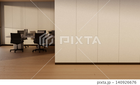 Modern office interior with blank wall copy space and workspace Modern office interior with blank wall copy space and workspace 140926676