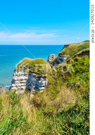 Scenic Coastal Cliff View with Clear Blue Sky for Travel and Nature Photography Scenic Coastal Cliff View with Clear Blue Sky for Travel and Nature Photography 140927013