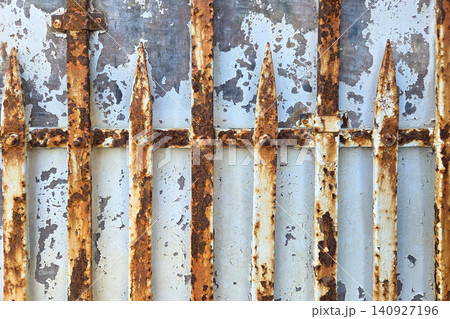 Rusty Metal Gate with Peeling Paint Textures for Industrial Design Projects Rusty Metal Gate with Peeling Paint Textures for Industrial Design Projects 140927196