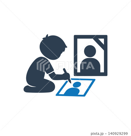 Child Grieving Memorial Portrait icon Child Grieving Memorial Portrait icon 140929299
