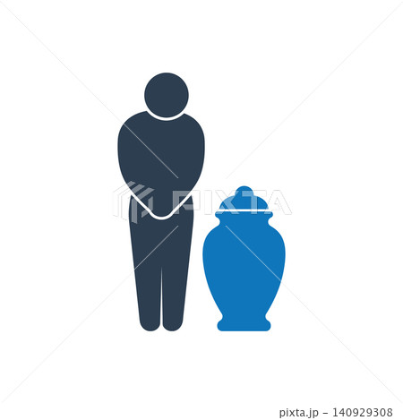 Mourning Cremation Urn Concept icon Mourning Cremation Urn Concept icon 140929308