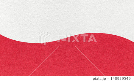 White paper texture background with bright red horizontal curved wavy split and. copy space for banner, presentation White paper texture background with bright red horizontal curved wavy split and. copy space for banner, presentation 140929549