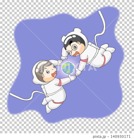 身穿太空衣的兒童和地球 身穿太空衣的兒童和地球 140930171