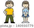 シンプルな子ども（男の子・女の子）のイラスト高学年ver. 140930779