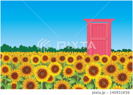 夏のひまわり畑風景 夏のひまわり畑風景 140931656
