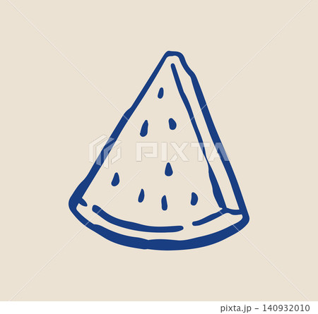 Hand-drawn watermelon slice illustration Hand-drawn watermelon slice illustration 140932010
