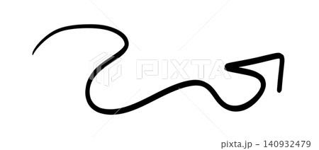 Hand drawn wavy arrow pointing upwards and to the right on transparent or white background Hand drawn wavy arrow pointing upwards and to the right on transparent or white background 140932479