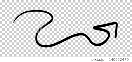 Hand drawn wavy arrow pointing upwards and to the right on transparent or white background Hand drawn wavy arrow pointing upwards and to the right on transparent or white background 140932479