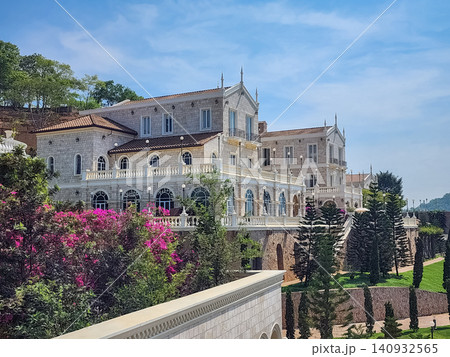 Castello di Bellagio European-style stone mansion with terraced gardens and bougainvillea in Pattaya, Thailand Castello di Bellagio European-style stone mansion with terraced gardens and bougainvillea in Pattaya, Thailand 140932565