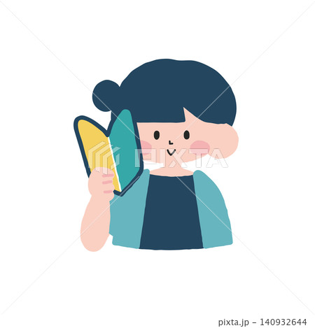 初心者マークを持った女の子イラスト素材 初心者マークを持った女の子イラスト素材 140932644