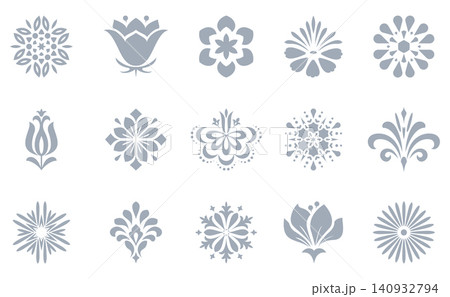 Flower icons set. Isolated elements for design. Vector graphics. Flower collection Flower icons set. Isolated elements for design. Vector graphics. Flower collection 140932794
