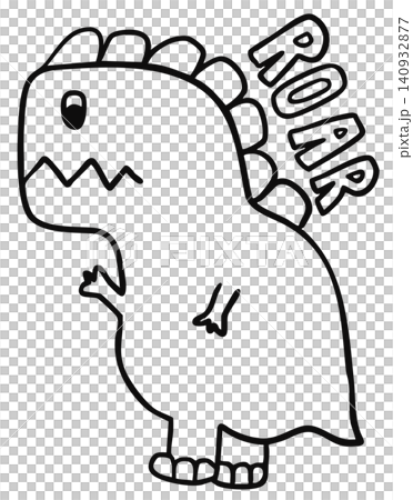 Hand drawn dinosaur outline for colouring book, wild animal, stickers, cartoon character, comic, mascot, toy, kid doll, cute patch, shirt print, standee, department store, icon, emoji, greeting card Hand drawn dinosaur outline for colouring book, wild animal, stickers, cartoon character, comic, mascot, toy, kid doll, cute patch, shirt print, standee, department store, icon, emoji, greeting card 140932877