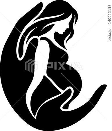 Pregnant woman in protective hands silhouette Pregnant woman in protective hands silhouette 140933158
