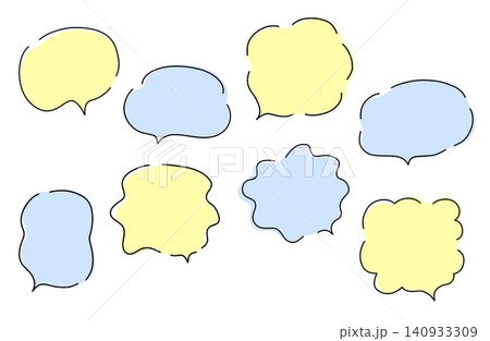 手描きのゆるい吹き出しセット 手描きのゆるい吹き出しセット 140933309