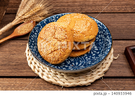 shanxi Taigu Sesame Flatbread Traditional Chinese Pastry shanxi Taigu Sesame Flatbread Traditional Chinese Pastry 140933946