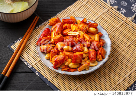 spicy Crispy Peanuts with Chili Seasoning, Chinese Snack Mix spicy Crispy Peanuts with Chili Seasoning, Chinese Snack Mix 140933977