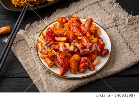 spicy Crispy Peanuts with Chili Seasoning, Chinese Snack Mix spicy Crispy Peanuts with Chili Seasoning, Chinese Snack Mix 140933987