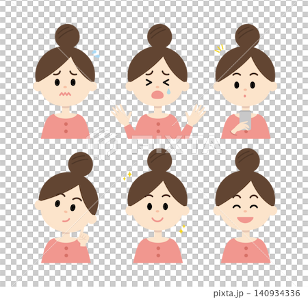 さまざまな表情の女性 さまざまな表情の女性 140934336