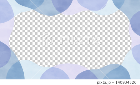 Natural blue watercolor-style curved frame material Natural blue watercolor-style curved frame material 140934520