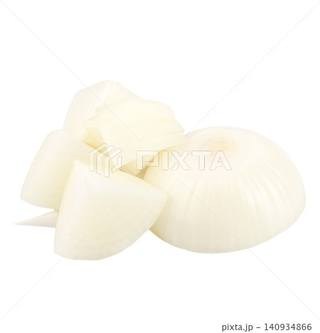 Yellow onions are a common and versatile type of onion used in cooking worldwide, isolated on a white background 140934866
