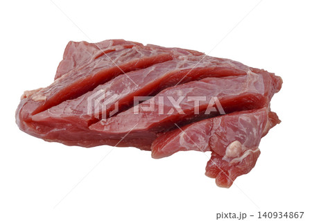 A cut of beef fillet, also known as tenderloin or filet mignon isolated on a white background 140934867