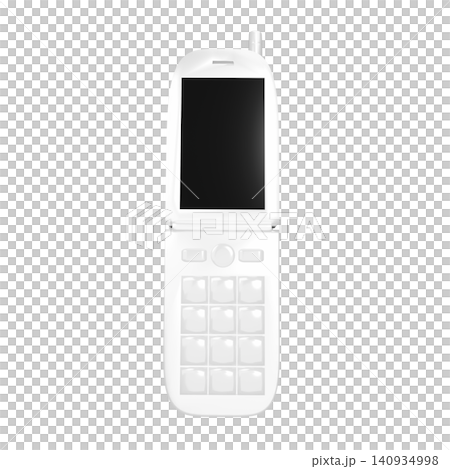平成レトロな白い携帯電話(ガラケー) 電源オフ 平成レトロな白い携帯電話(ガラケー) 電源オフ 140934998